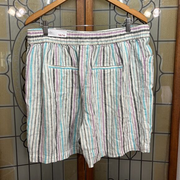 Lane Bryant NWT Linen Blend Pull On Tie Waist Shorts Plus Size 14/16 - Picture 3 of 12